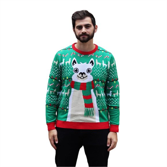 Winter Llama Ugly Christmas Sweater - Picture 1 of 2